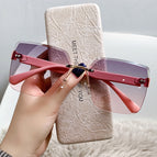 Powder gold frame gray powder tablet / Sunglasses