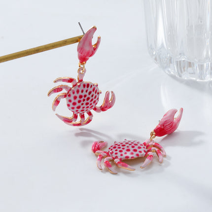 ZA European and American big brand exaggerated crab multi-layer earrings cute light luxury niche summer beach wind earrings ladies fashion