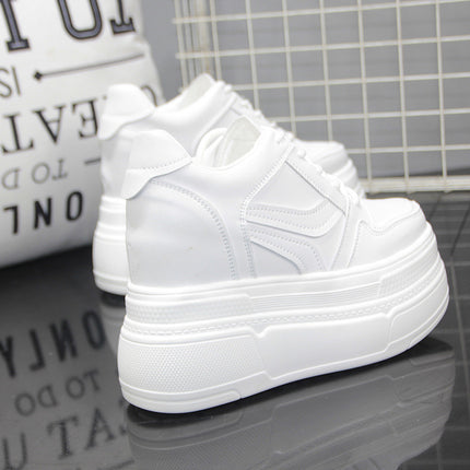 Inner Height 14cm Women's Shoes Autumn New Thick Bottom Platform 12cm Small White Shoes Small Casual Sports Board Shoes
