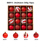 6cm christmas ball red style (16 pieces)