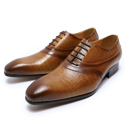 Men's Shoes Cross-Border Large Size New Casual Leather Shoes Cowhide Fashion Men's Business Formal Leather Shoes Trendy Retro Wedding Shoes