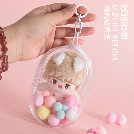13cm Out Walking Baby Bag PVC Transparent Bag Doll Aid Cotton Doll Display Storage Bag Doll Pendant