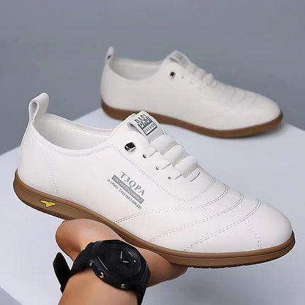 Men's Leather Shoes 2026 Spring New Style Men's Non-Slip Casual Shoes Trendy Internet Celebrity Soft-Soled White Shoes Wholesale