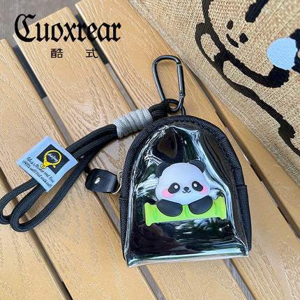 Original Cute Patch Transparent Coin Purse Headset Mini Storage Bag Keychain Going Out Small Schoolbag Pendant