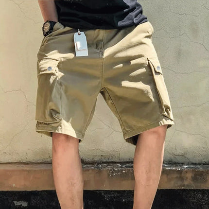 Summer men's shorts multi-pocket casual sports woven workwear shorts fashion trendy loose running shorts