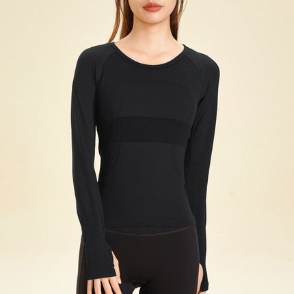 Lulu Yoga Clothing Women's Top 2025 New Tight Quick-drying Breathable Fitness Running Long-sleeved Sports T-shirt Autumn and Winter
