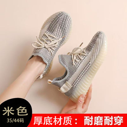 350 Unisex Large Size Yeezy Shoes Breathable Fly-Knit Sneakers Autumn Mesh Running Shoes Cross-Border Wholesale in Stock