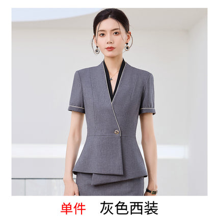 High-end business attire suit female summer management work clothes jewelry shop beauty salon hotel front desk reception work clothes
