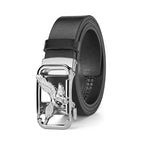 Eagle silver buckle black belt / 120cm