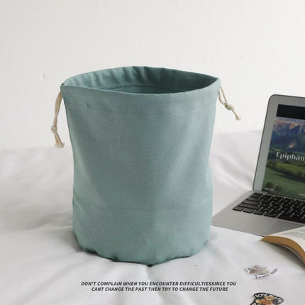 Canvas Round Bottom Drawstring Bag Storage Bag Bucket Bag Built-In Bag Vegetable Basket Liner Bag Sundry Bag Dust Bag