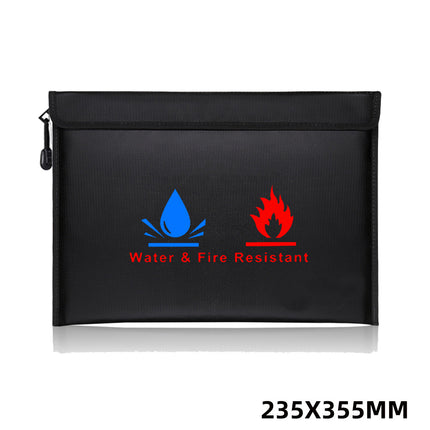 Factory Direct Sales High Temperature Resistant Fireproof Document Bag Silicone Fiberglass Household Commercial Safety Flame Retardant Storage Bag with Certification