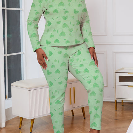 Cross-border plus size Women's Fleece Pajamas Autumn and Winter Casual Simple Pullover Crewneck Long Sleeve Pants Home Clothes