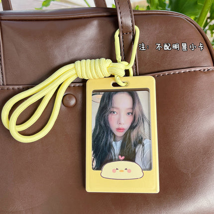 Cute Transparent Card Case Instagram Style Star-chasing Campus Meal Card Protective Case with Lanyard Bus Subway Star Card Pendant