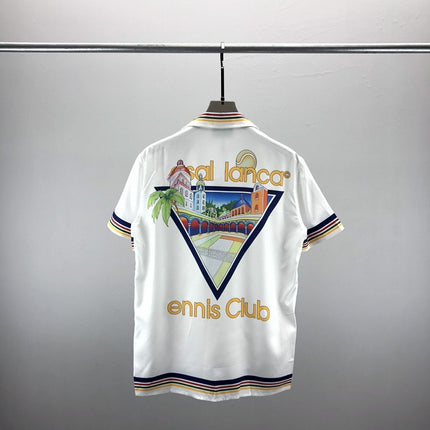 2023 New Summer Men's Casual Suit Short-Sleeved Shirt and Shorts with Mesh Print Pattern Inside for Men and Women