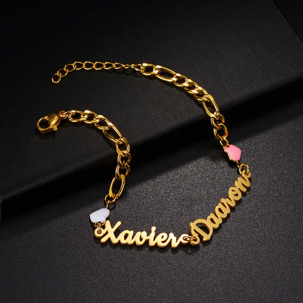 Temperament Fashion High-end Jewelry DIY Color Oil Dropping Love Handmade Stitching Bracelet Women's Stainless Steel Hand Jewelry