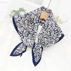 L024-140-03 navy blue / 70cm wrinkled square towel
