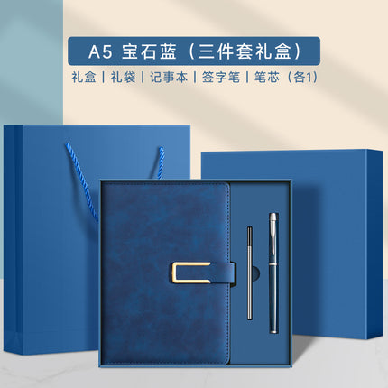 A5 Notebook Customized Boutique Set Notepad Diary Soft Leather Office Enterprise Customized Gift Box Can Print Logo