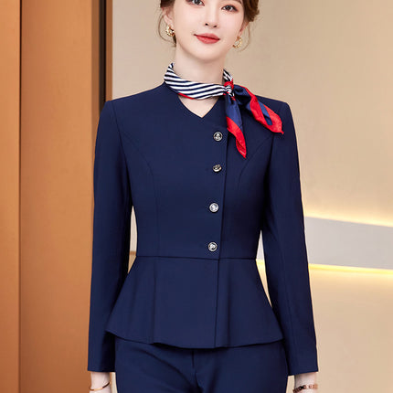 High-end professional suit spring and autumn fashion temperament goddess style skirt administrative overalls front desk manager interview tooling