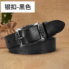 Silver buckle - black / 105cm
