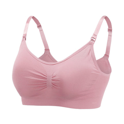 Back-Opening Seamless Plus-Size Nursing Bra, Adjustable Push-Up Postpartum Thin Bra for Breastfeeding