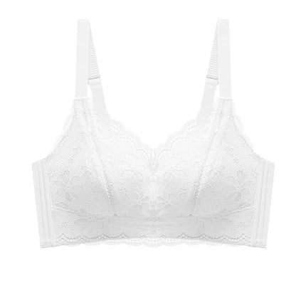 Lace Lingerie for Women with Large Busts, Minimizing Effect, Full Cup, Thin Style, Side Breast Support, Anti-Sagging, Wireless Bra, Beautiful Bust