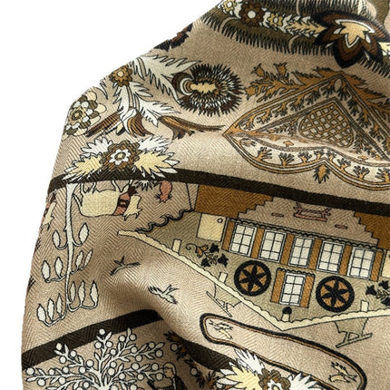 Double-Sided Silk Wool Scarf for Women in Autumn and Winter, Silk Wool 70 Square Scarf, Warm and Dual-Purpose, Versatile Elegant, Air-Conditioned Neck Protector for Women