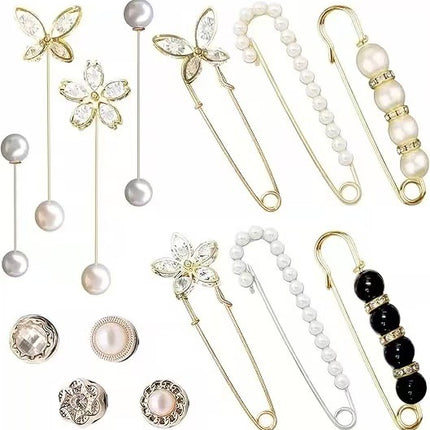Imitation Pearl Pin suit Pants Waist Tight Artifact Pin Fixed Clothes Waist Change Small Artifact Anti-running Light Accessories