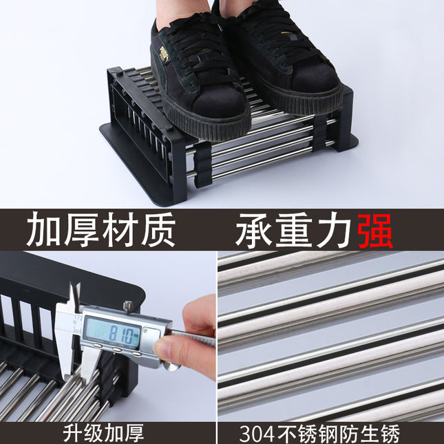 Factory Direct Sales Retractable Drain Rack Kitchen Sink Drain Basket Stainless Steel Thickened Dish Basin Storage Rack Drain Rack
