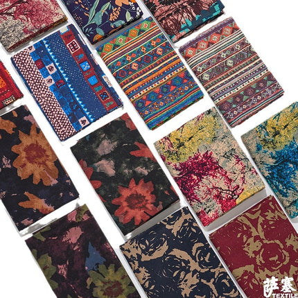 Hemp Cotton Digital Printed Fabric Yunnan Lijiang Retro Bohemian Fabric Hotel Pillow Bar Tablecloth