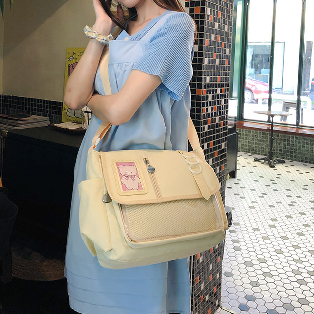 2025 Summer New High-Value Japanese and Korean Fresh Transparent School Bag for Female Primary and Secondary School Students Shoulder Bag