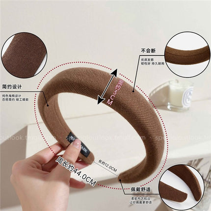Wide-brimmed white headband 2025 new women's summer high-end hair bundle high skull top face small hair clip headdress