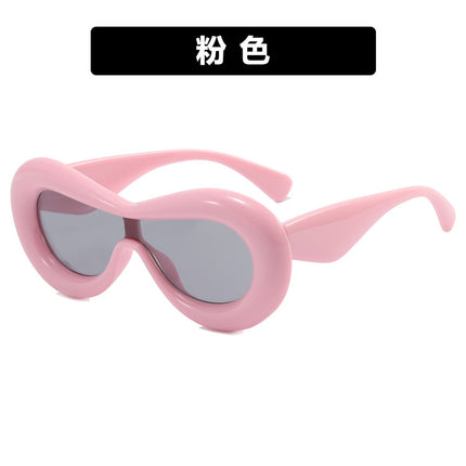 Y2K Hot Girl Sunglasses One-Piece Concave Shape Funny Sunglasses Inflatable Bread Expansion Sunglasses Candy Color Ins