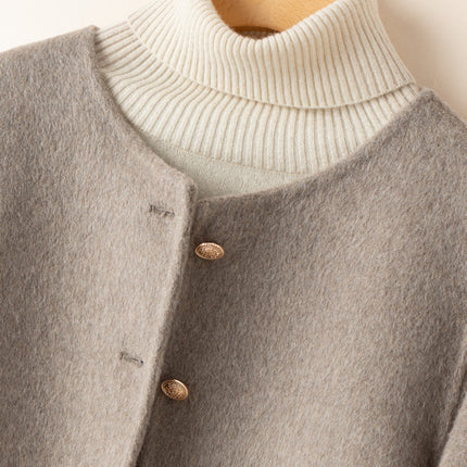 Wool Double-Sided Tweed Coat Commuter Elegant Women's Autumn and Winter New Style Small Fashionable Fragrant Style Celebrity Coat