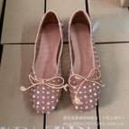 Apricot rhinestone shoes / 38