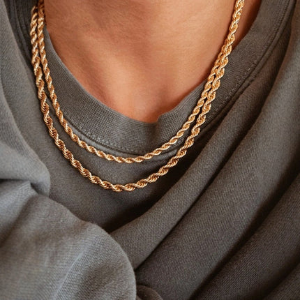 Titanium Steel Twist Chain Necklace DIY Accessories Versatile Non-Fading Jewelry Sweater Chain Neck Chain Stackable Ol Fashion Commuter Style