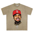 Washed khaki short sleeves / S