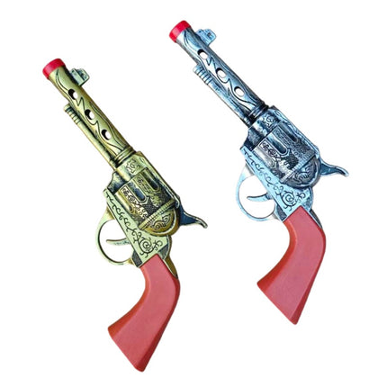 Samurai Costume Props Silver Gold Cowboy Gun Children's Weapons Toys Western Cowboy Weapons Revolver Pistol Scarf
