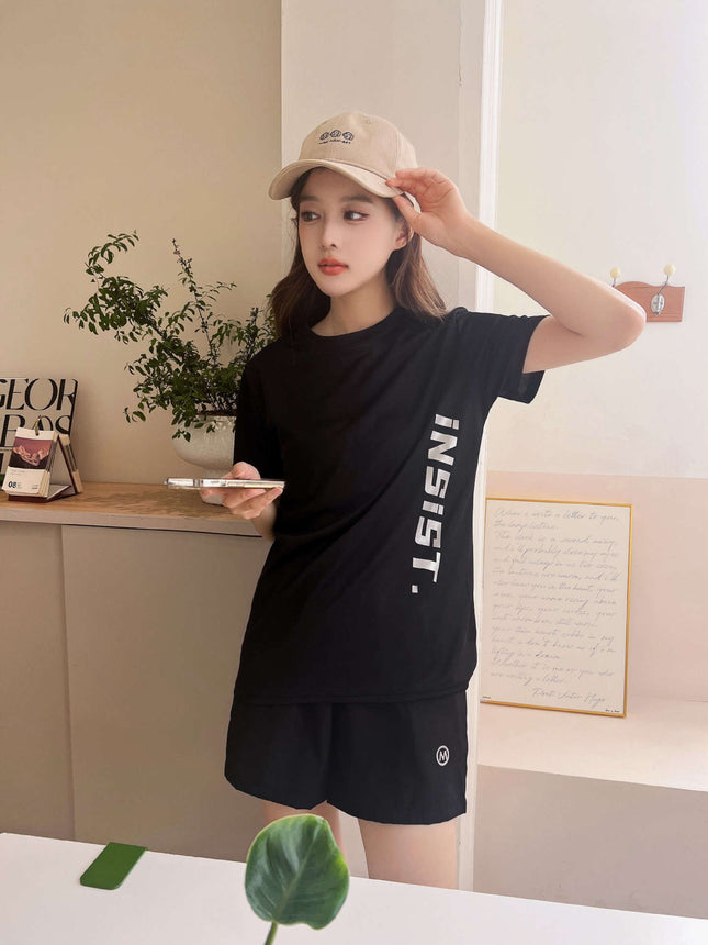 Summer Women's Sports Suit Thin Sweat-Absorbent Quick-Drying Ice Silk Breathable Casual Loose Casual Home Sports Shorts