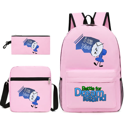Battle for Dream Island Backpack Dream Island Schoolbag Three-Piece Canvas Backpack