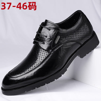 Summer men's leather sandals business casual men's hollow trend pointed leather shoes breathable non-slip men's shoes wholesale