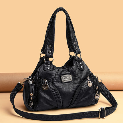 Cross-Border Retro Soft Leather Motorcycle Bag New European and American Trendy Diagonal Shoulder Bag Ready-Made Amazon Quality Women's Bags