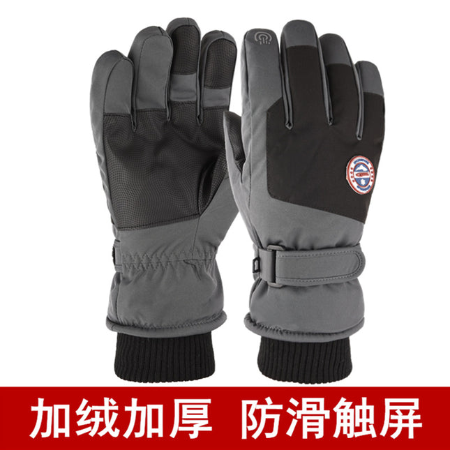 Ski Gloves for Men and Women in Winter, Warm and Velvet Sports Touch Screen Outdoor Waterproof and Windproof Snow Riding Couple Gloves