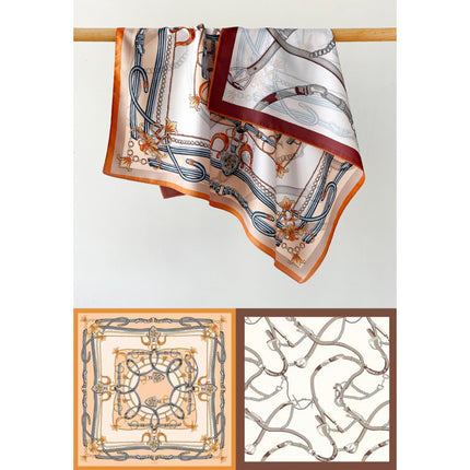 Cross-border double-sided two-color silk scarf ladies leopard print scarf print twill silk senior sense 70cm square towel wholesale