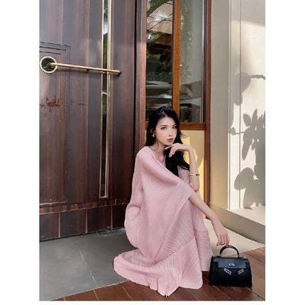 Miyake Dress Retro Dress Pleated Skirt Slim Fishtail Skirt Mid-Length Niche Design Skirt for Women