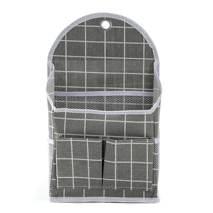 Side with net pocket double pocket fabric storage hanging bag student dormitory storage artifact wall hanging storage bag