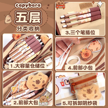 Kapibala Plush Doll Doll Back-To-School Gift Package Primary School Souvenir Birthday Gift Plush Stationery Set