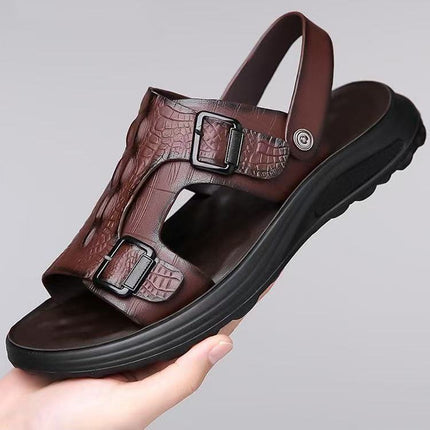 Outfit Sandals Men's 2025 Summer New Waterproof Non-Slip Soft Bottom Driving Beach Shoes Dual-Use Men's Sandals and Slippers