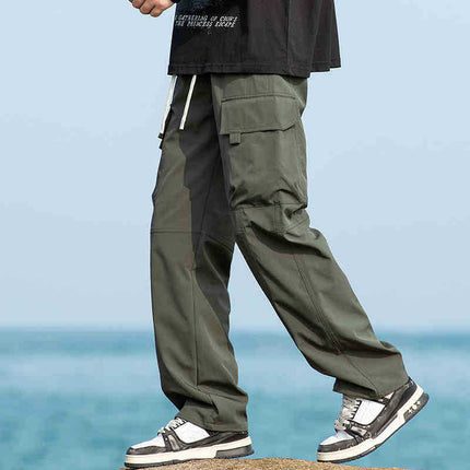 Camel HJCAMEL American Tooling Pants Men's Autumn and Winter Loose Straight Windproof Waterproof Parachute Pants Casual
