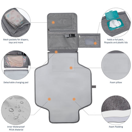 [Low Price Big Sale] Portable Baby Diaper Pad Supplies Outdoor Travel Folding Diapers Include Shoulder Strap Wet Wipes