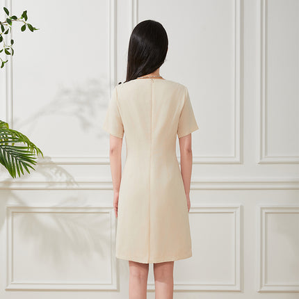 DZ24-64/high-end sense exquisite white dress summer new 2024 women's elegant high-end slim-fit skirt